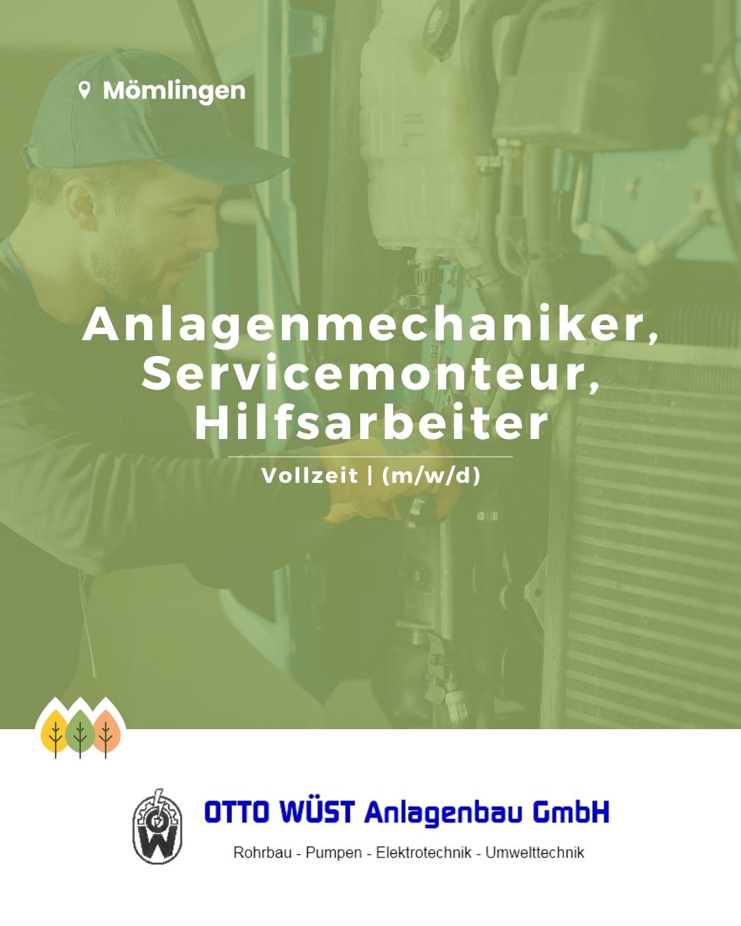 Anlagenmechaniker, Servicemonteur, Hilfsarbeiter